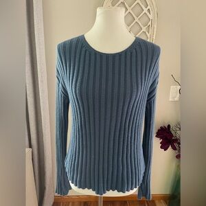 Peruvian Connection Rowe Ribbed Sweater In Blue Size S